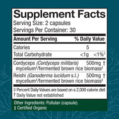 Host Defense CordyChi capsules held in hand showcasing convenient daily wellness.