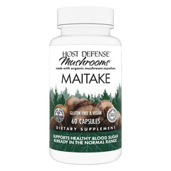 Host Defense Maitake capsules bottle front view for daily immune support