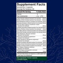 Host Defense MyCommunity capsules back label with dosage guidance.