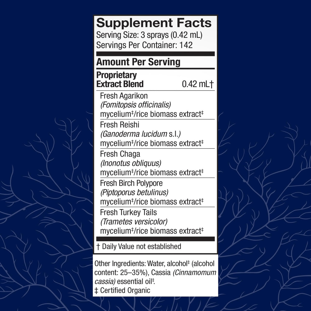 Host Defense MycoShield cinnamon flavor bottle close-up for easy dosing