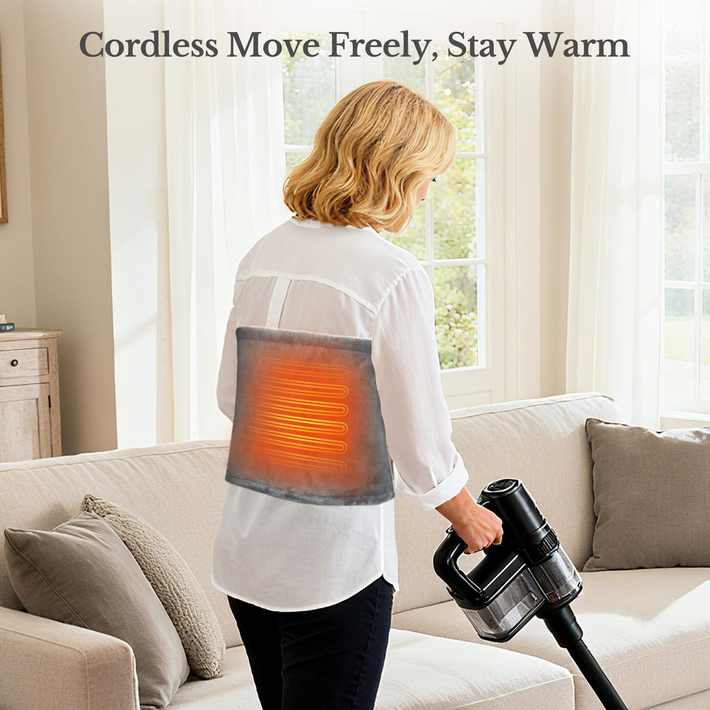 HOTHUGZ cordless heating pad for shoulder use provides targeted heat relief