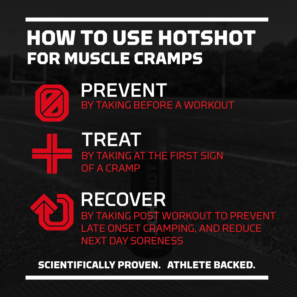 HOTSHOT spicy mango bottle ready for leg, calf, and toe cramps