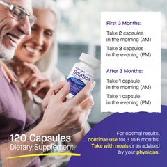 Dose chart shows morning and night dosing for consistent daily use.