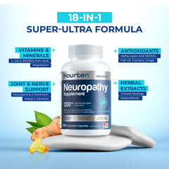 Hourten ingredients blend layout reflects a comprehensive nerve function support formula