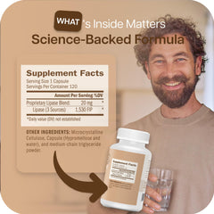 Lypazyme capsules in hand demonstrating compact size