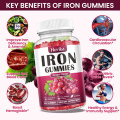 Hovika Iron Gummies beet-root ingredient emphasizes natural plant-based iron boosters.