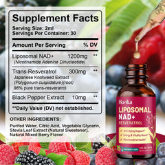 Hovika nutrition facts label close-up for dosage and ingredients
