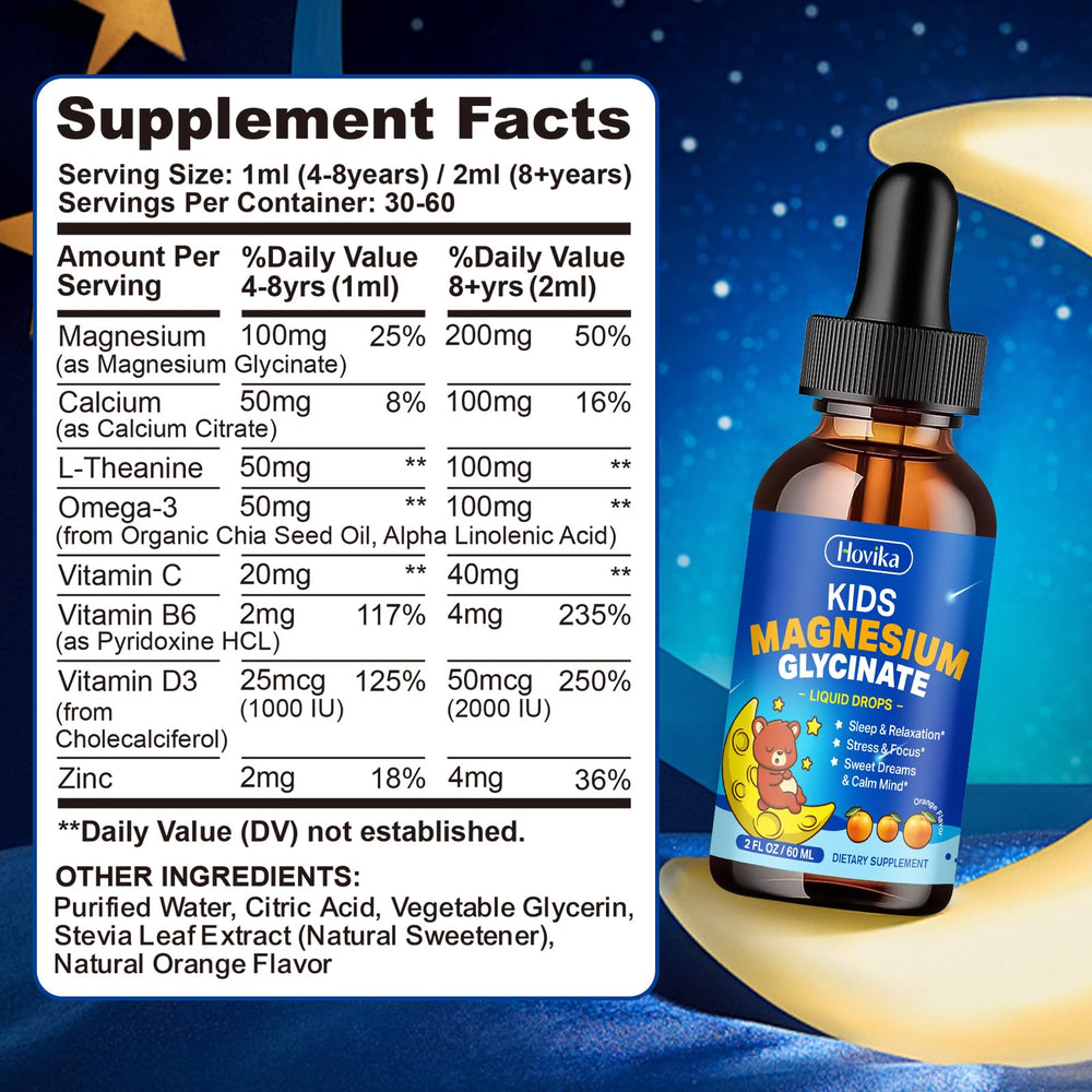 Hovika orange flavored drops ready to mix for gentle sleep support