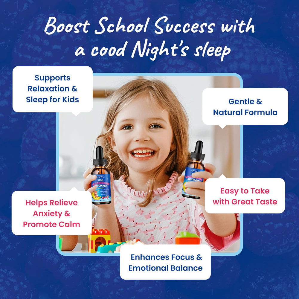 Hovika Raspberry Magnesium Drops for Kids label closeup, highlights vitamin D3 and zinc support