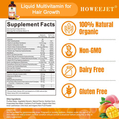 HOWEEJET bottle label shows Biotin 10000mcg for skin and hair.