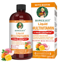 HOWEEJET Hair Growth Liquid bottle highlighted for hair support.