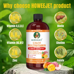 HOWEEJET liquid multivitamin pour supports convenient daily routine.