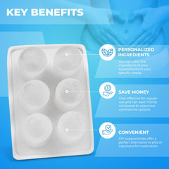 Hoxycom 3ml mold with uniform ends for comfort.