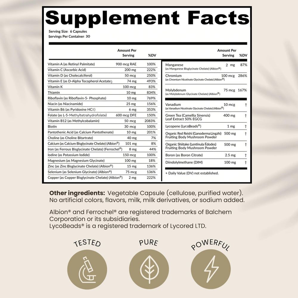 HPD Rx ONE label details emphasizing ingredients and suggested use