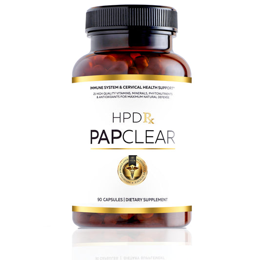 HPD Rx PAPCLEAR bottle front view highlighting immune support potential