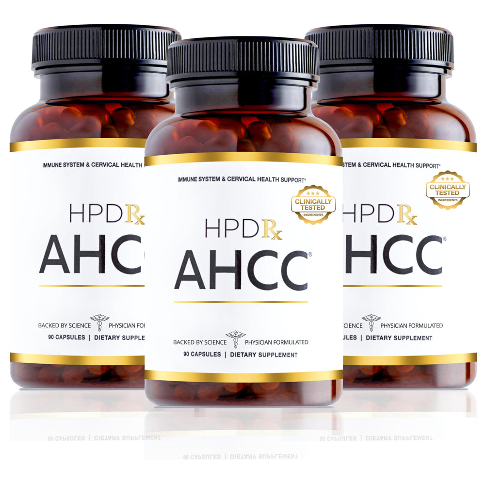 HPD Rx AHCC-Shiitake 1100 mg bottle for daily immune support