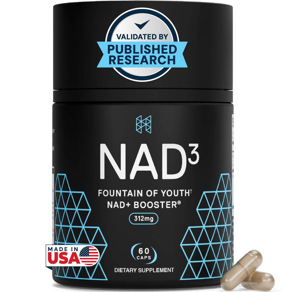 HPN NAD3 bottle front indicating potential support for cellular health