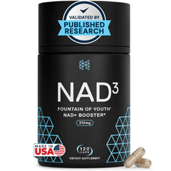 HPN NAD3 bottle label close-up for premium cellular support