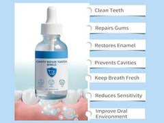 HQCC Cavity Repair Tooth Shield dropper demonstrating precise dosage for targeted use.