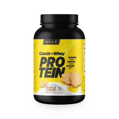 HTLT Casein and Whey Protein bottle being poured for a smooth shake.
