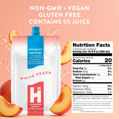 HTWO white peach hydrogen water six-pack for convenient daily hydration.