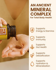 HUmineral dosage capsule ready to take with water.