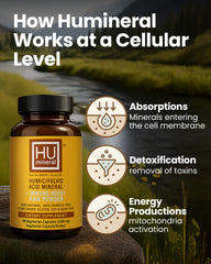 HUmineral packaging inner label detail providing transparent ingredients.