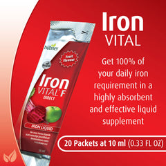 Hubner Iron Vital Liquid box of 20 packets for convenient daily use