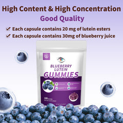 Vegan, gluten-free Hudetex gummies with non-GMO ingredients for eye wellness.