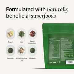 Huel Daily Greens with crisp apple and pineapple notes for flavor.