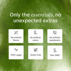 Close-up of Organic Super Greens blend with vibrant greens