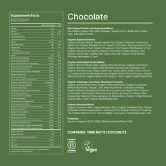 Probiotic and superfood visuals in Huel Daily Superblend Chocolate
