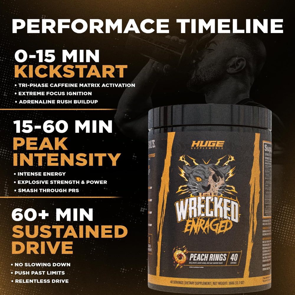 Huge Supplements Wrecked Enraged in-use gym bag shows ready-to-train convenience.