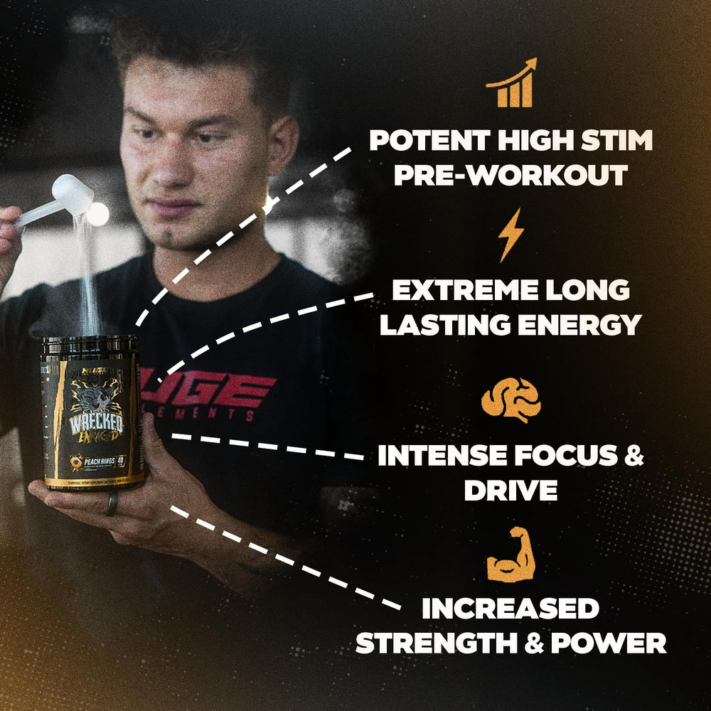 Huge Supplements Wrecked Enraged powder dispersion demonstrates fine texture for quick absorption.