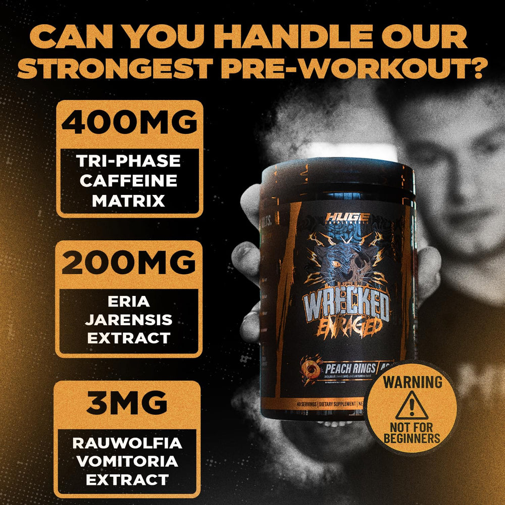Huge Supplements Wrecked Enraged stack-ready image implies maximum effort training.