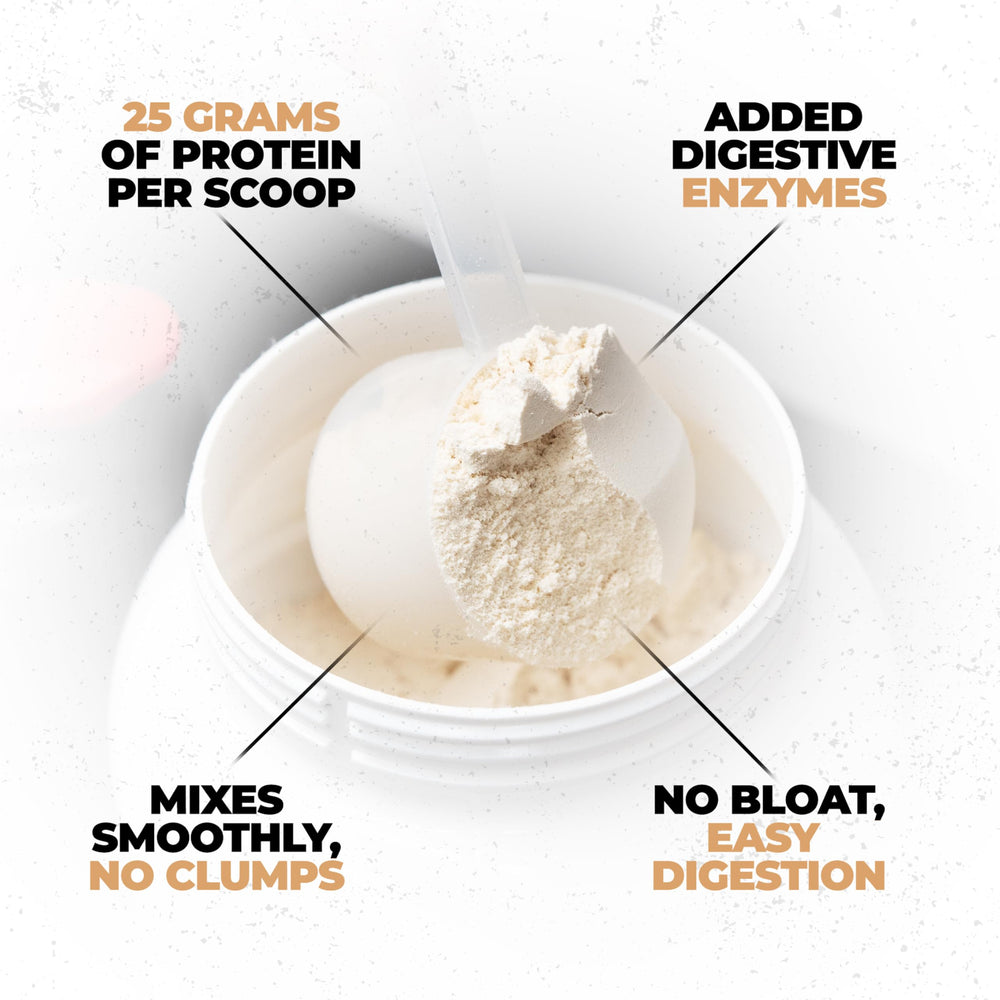 Pouring Huge Whey Cinnamon Bun shake after workout for tasty flavor variety