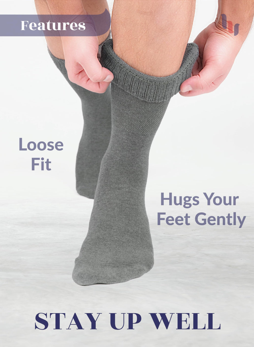 Hugh Ugoli moisture-wicking crew socks keep feet cool and dry.