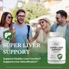 HUJ Super Liver Support ingredients milk thistle highlight potent herbal blend for liver support.