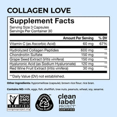 HUM Collagen Love Skin packaging open reveals seal and bottle details.