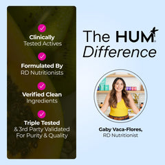 HUM Collagen Love Skin product shot highlighting complete supplement set.