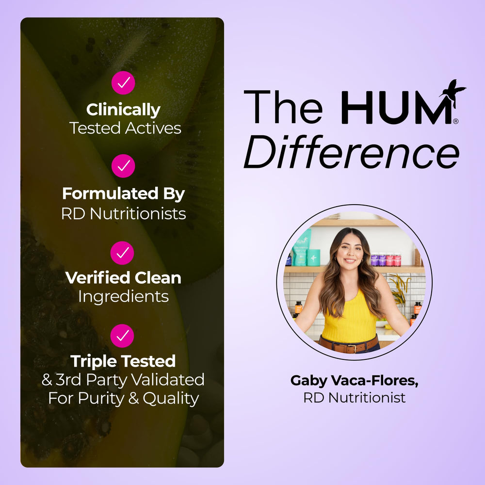HUM Fan Club 30-day supply capsule highlights practical daily ritual for busy lifestyles.