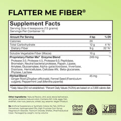 HUM Flatter Me Fiber GLP-1 Booster powder up-close shows texture and smooth dissolving.