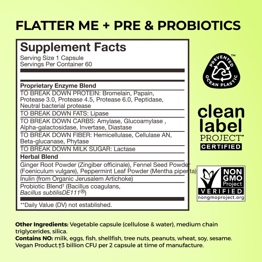 HUM Flatter Me triple herb blend supports comfortable digestion after meals.