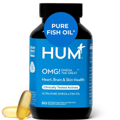 HUM OMG! Omega The Great bottle with label highlighting daily omega-3 support