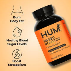 HUM Ripped Rooster bottle side emphasizes gluten-free vegan formula
