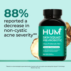 HUM Skin Squad Probiotics label front highlighting clean ingredients