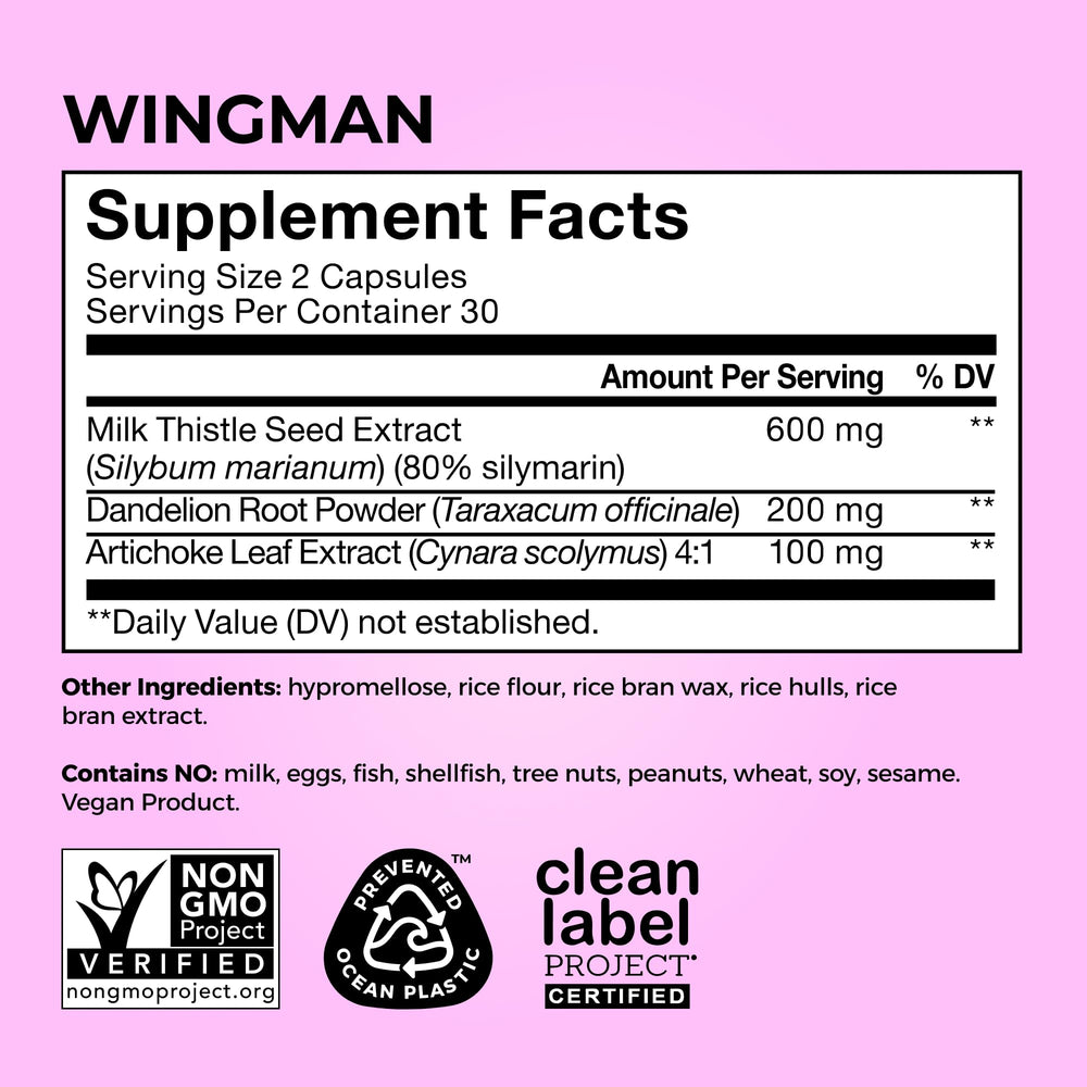 HUM Wing Man dandelion root close-up suggesting natural detox pathway support.