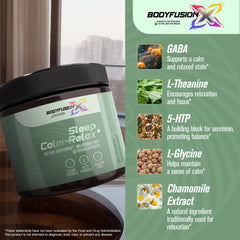 Close up of BodyFusionX capsules, melatonin-free evening option