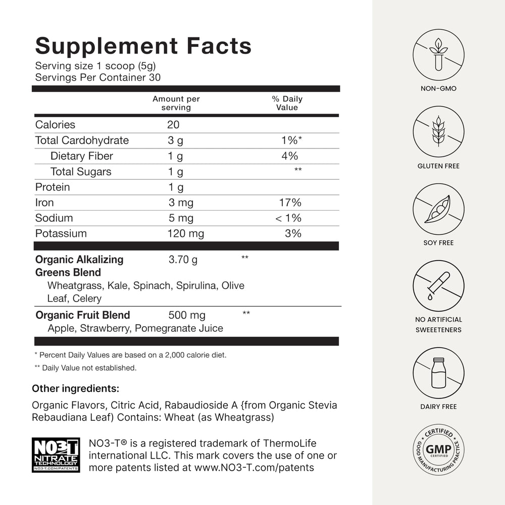 Humann HeartGreens green apple flavor bottle with prepared drink.