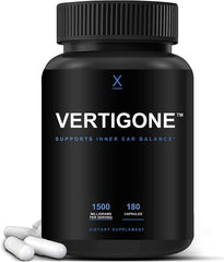 HUMANX VertiGone inner-ear balance bottle demonstrates vertigo support.